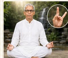 Guruji showing Jala Mudra